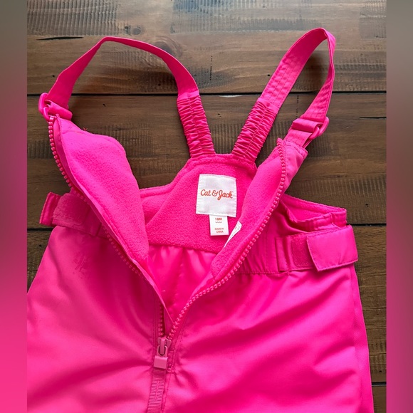 Cat & Jack 18M Hot Pink Snow Pants with Bib - Like New - Picture 2 of 3